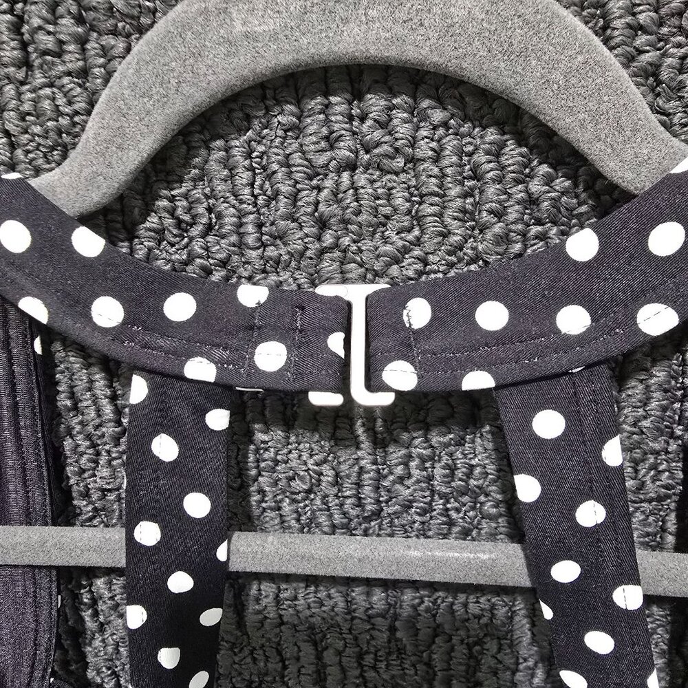 Lands End Tankini Swim Top 16W Black White Polka Dot Plus Modest Swimwear Racer - Picture 9 of 10